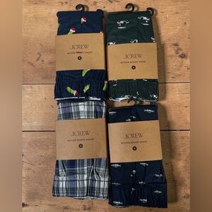 Bundle of 4 J. Crew 4 Pack Woven Boxer Short Mens S golf fishing pickle plaid